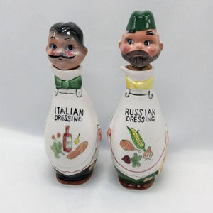 Vintage Italian/Russian Dressing figurine cruets